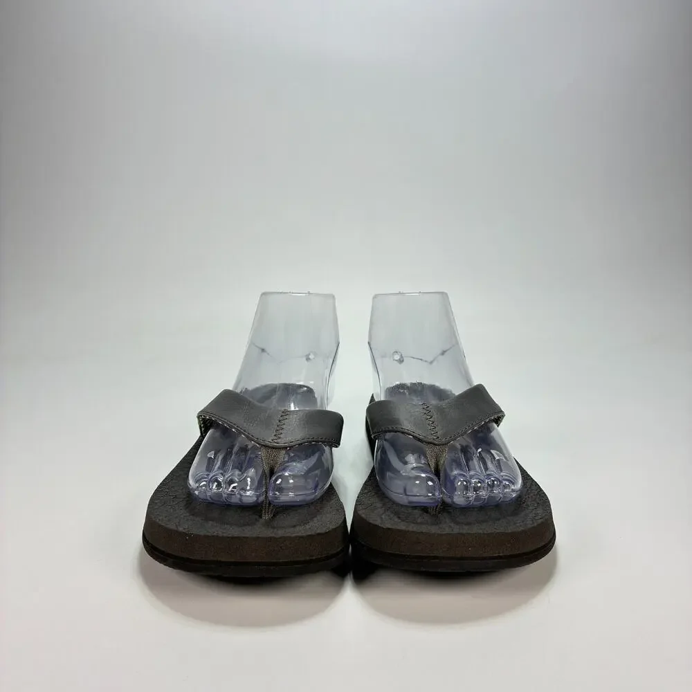 Sanuk Yoga Mat Black Comfort Casual Flip Flop Sandals SWS2908C Women's Size 10